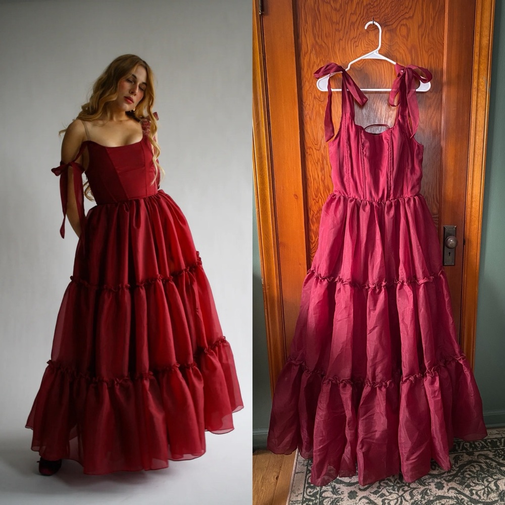 Wild Rose & Sparrow Siena Gown in Scarlet Red